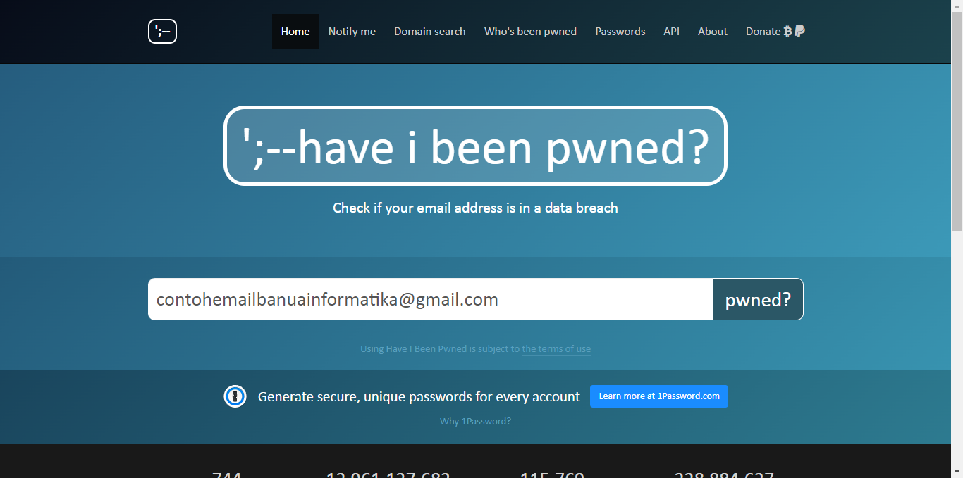 keamanan email haveibeen